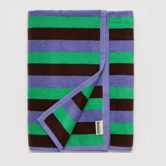Bath Towel – Mint 90's Stripe