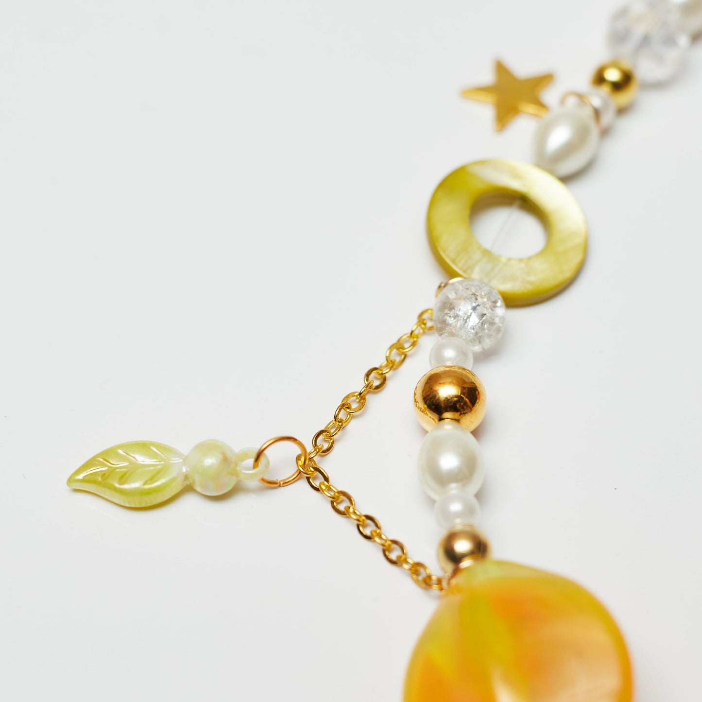 Green and Orange Necklace - Bow