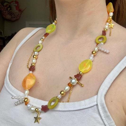 Green & Orange Necklace- Fantasy