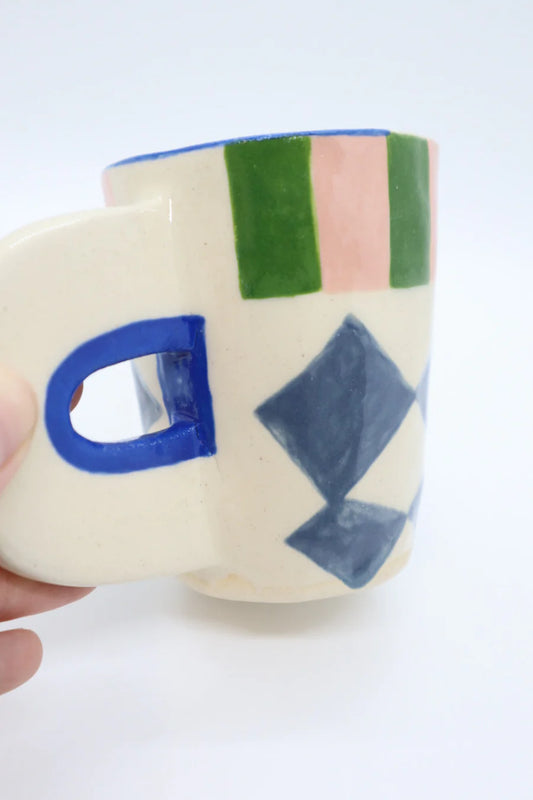 Mini Mug – Blue Checkers