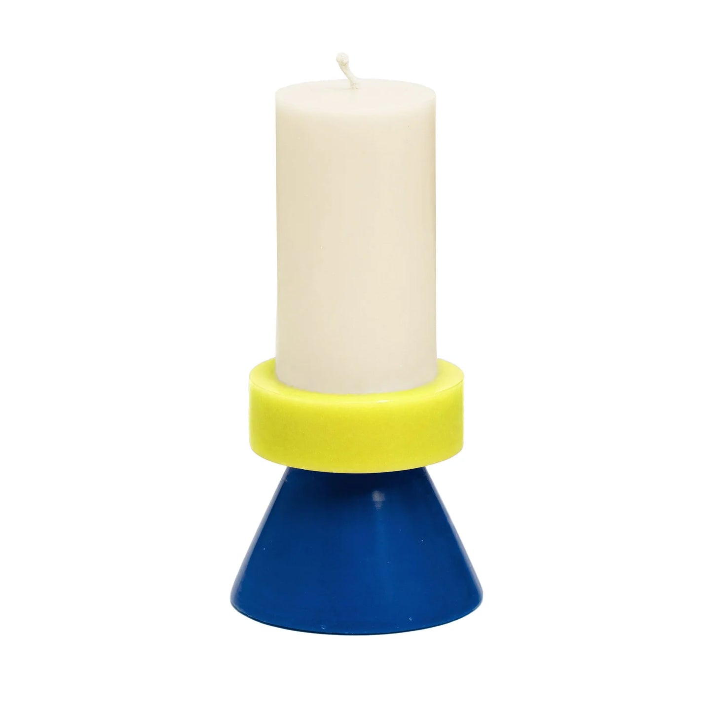 Stack Candle Tall - White Yellow Blue