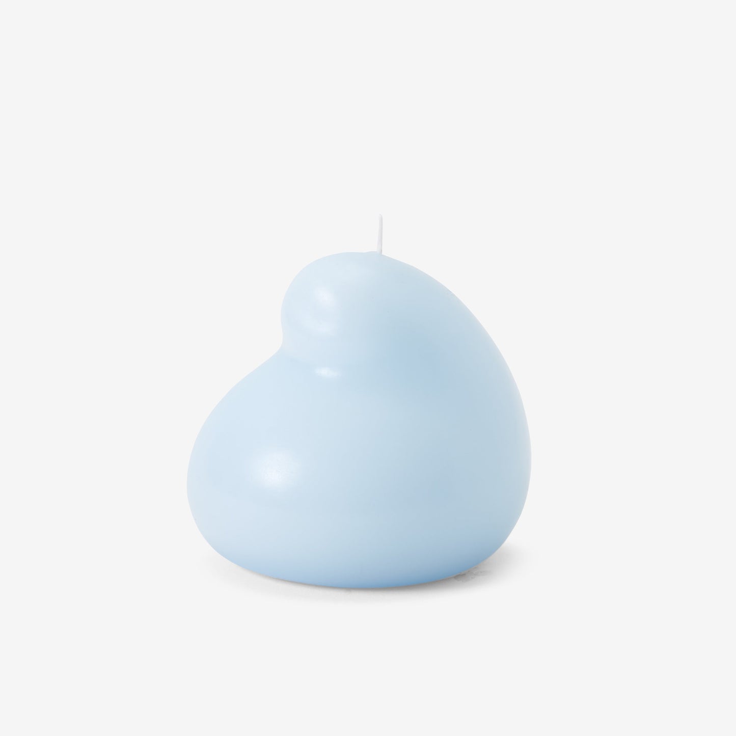 Areaware goober candle in blue with organic blobby shape and single wick