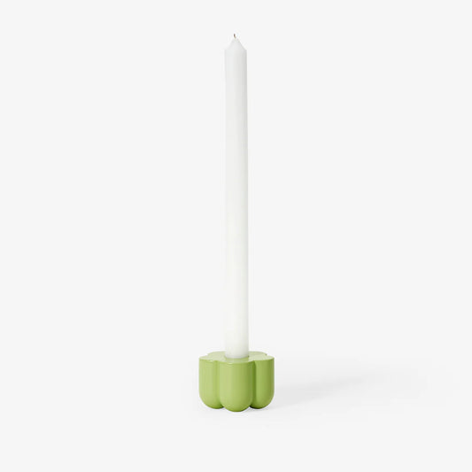 Green flower shaped 2 in 1 candle and incense holder