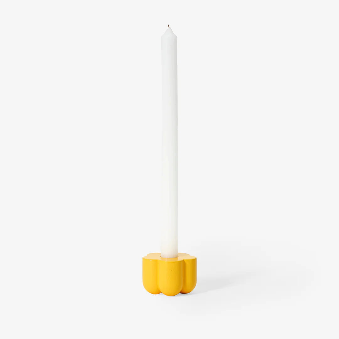 Poppy Candle & incense Holder– Yellow