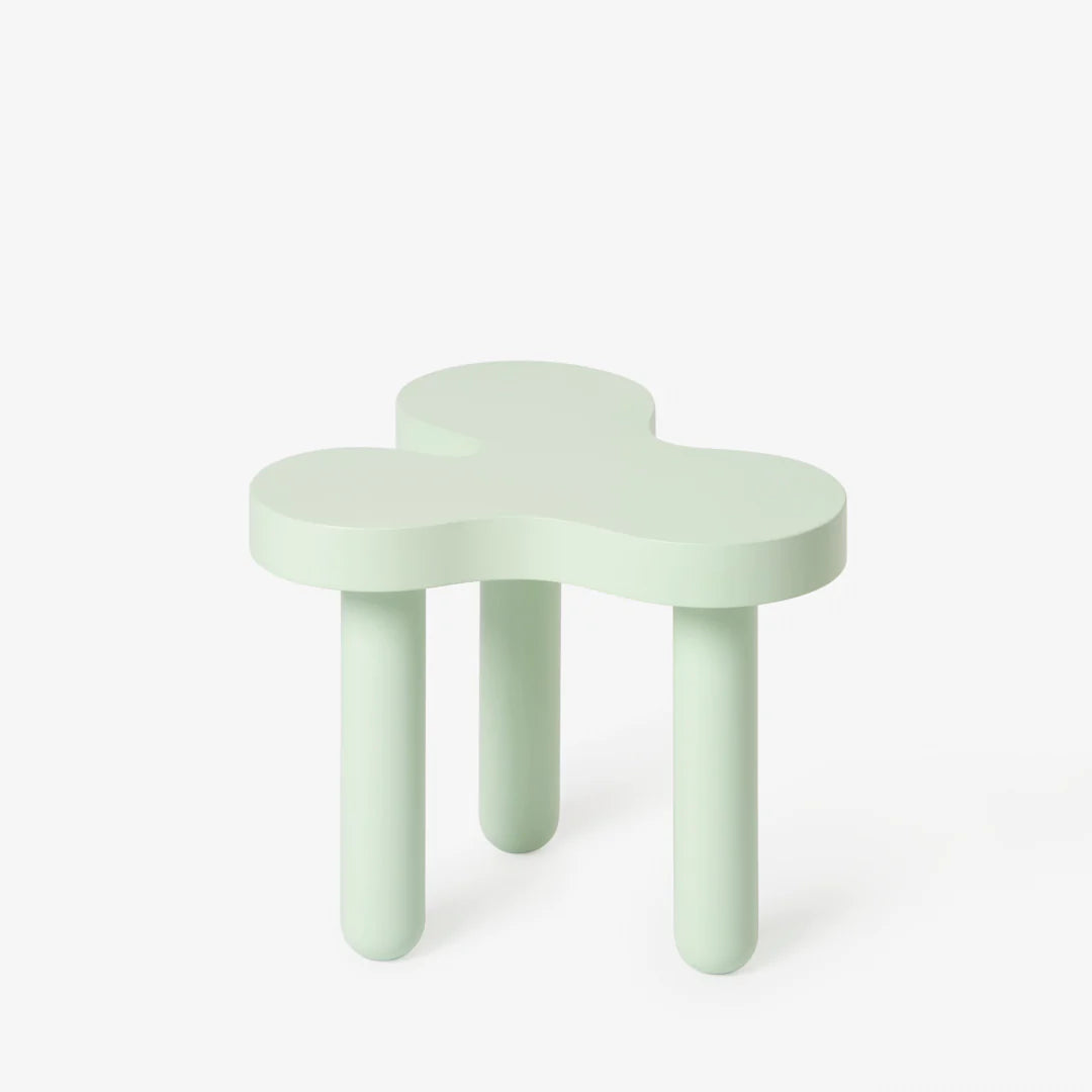 Areaware Splat side table in tall or short in a variety of bold colours featuring an organic blobby table top and three curved legs