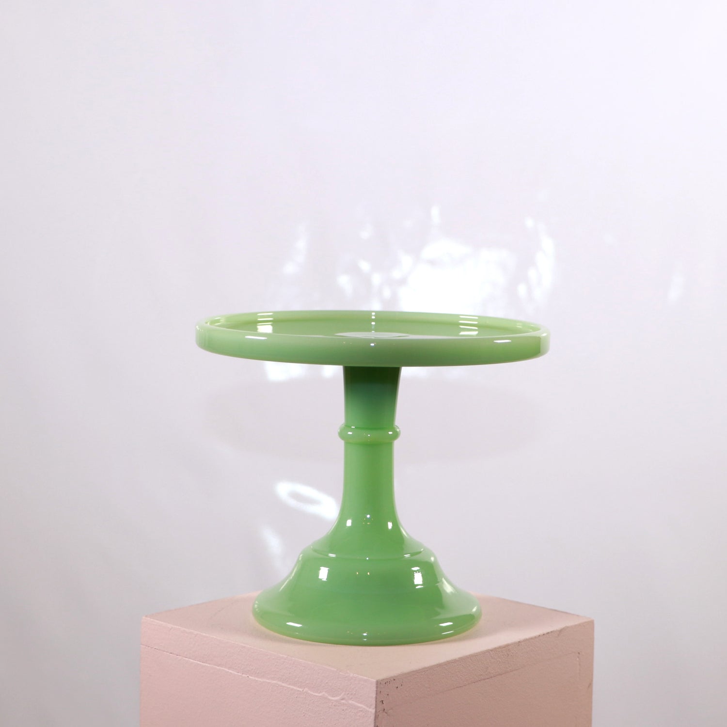 Mosser jadeite cake plate stand