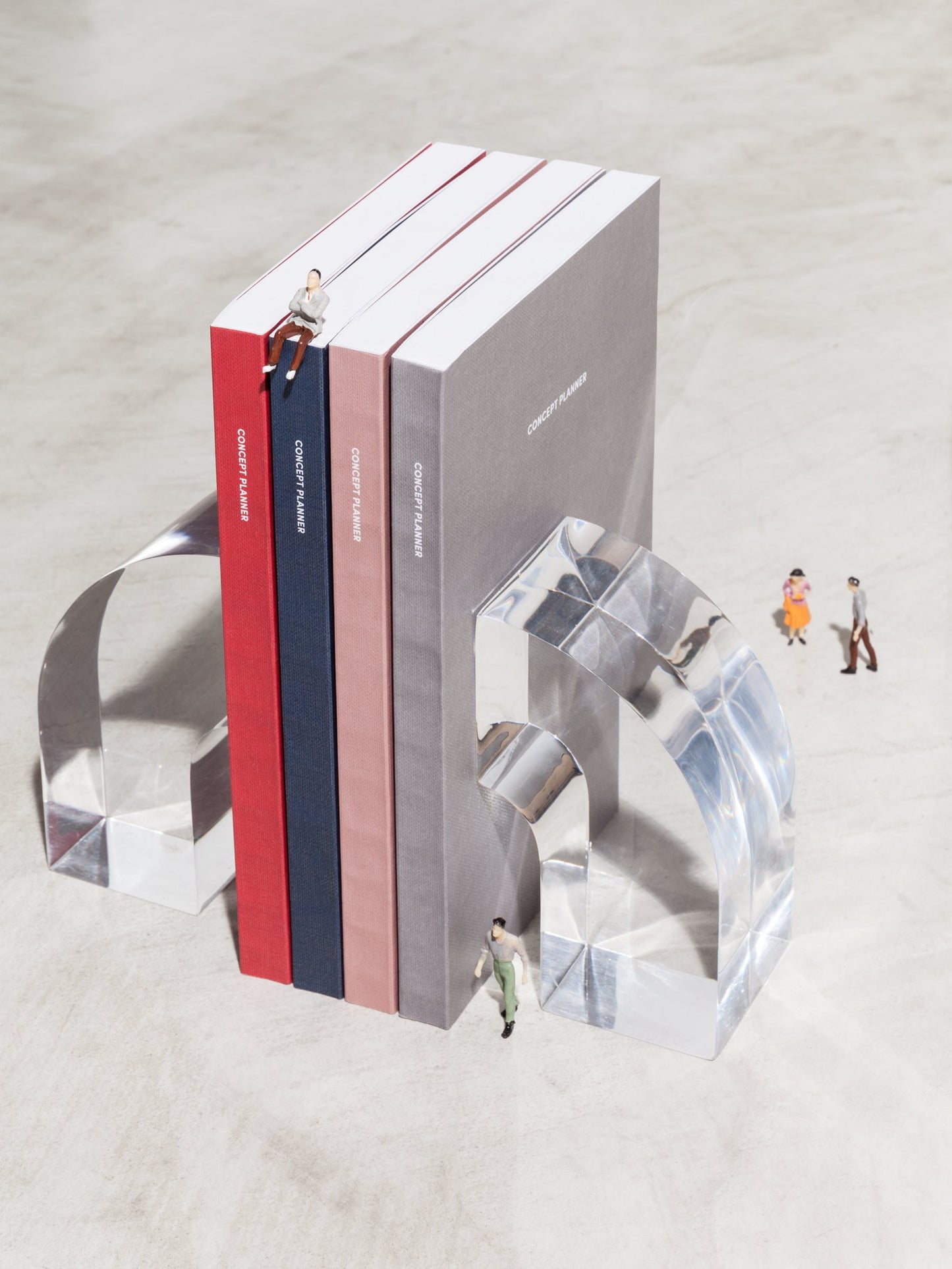 Poketo lucite Arc Bookend Set. Available at Easy Tiger Toronto.